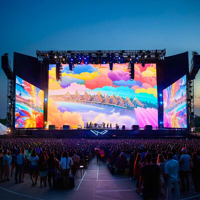 屋外レンタルディスプレイ用の高リフレッシュレート3840-7680Hz、ピクセルピッチ2.6mm、IP65防水LEDビデオウォール